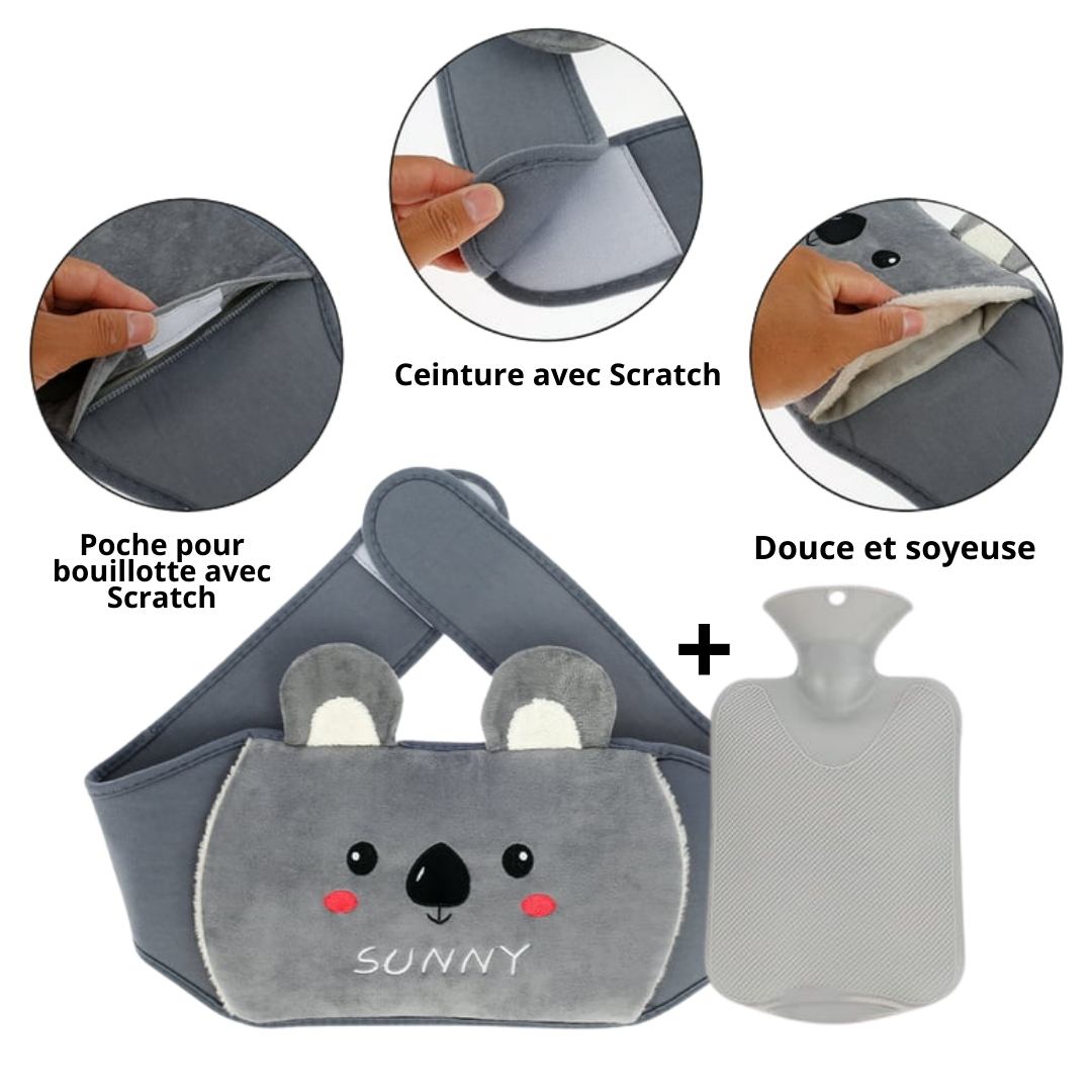 Ceinture Peluche Tissu Doux avec Bouillotte - Sunny