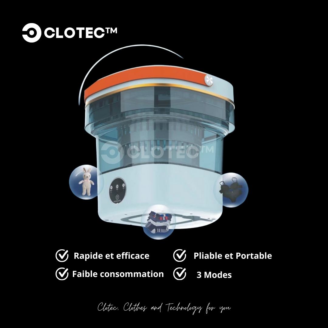 Machine à Laver Pliable Portable 9L (Beige) - Clotec