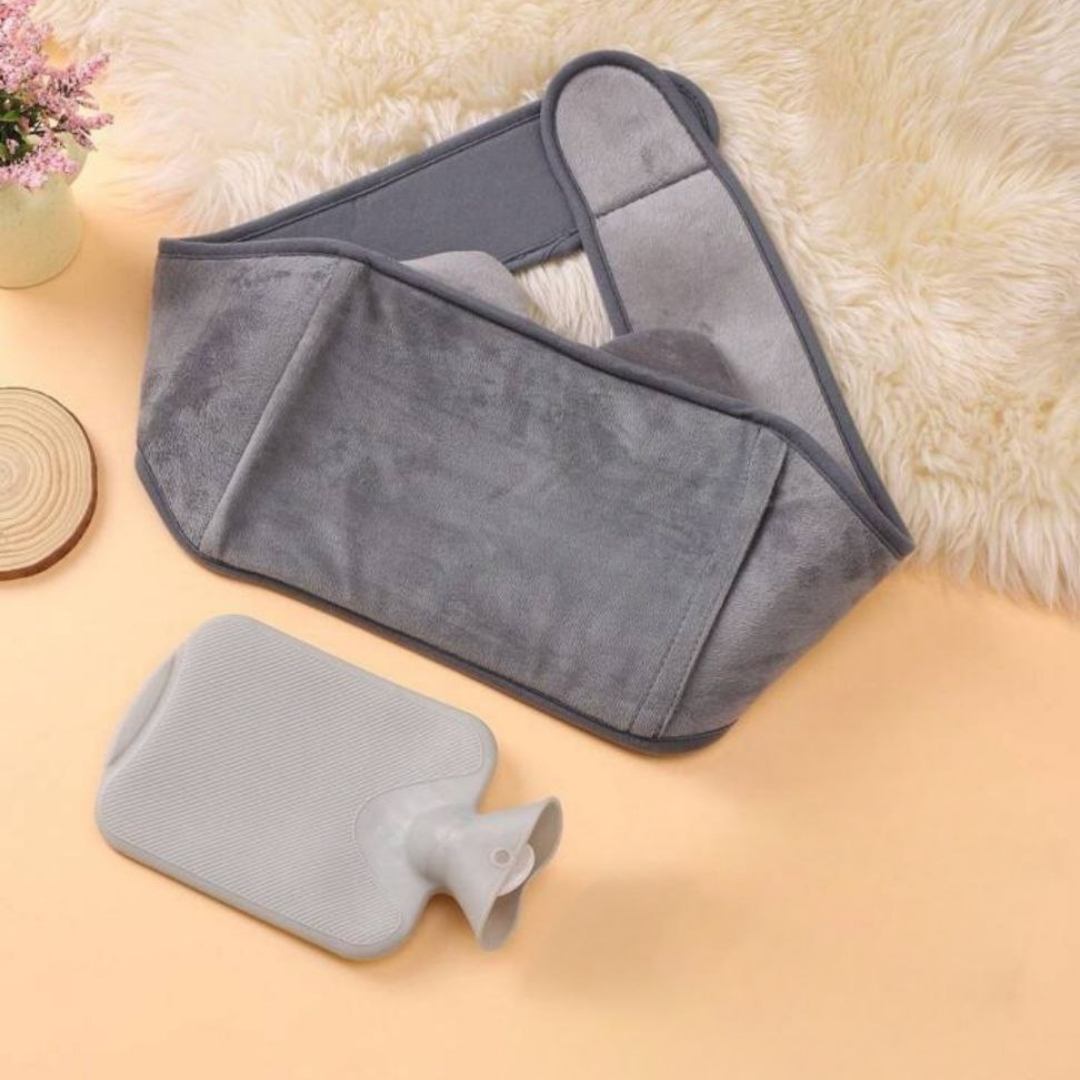 Ceinture et Bouillotte avec Tissu Doux - Gris