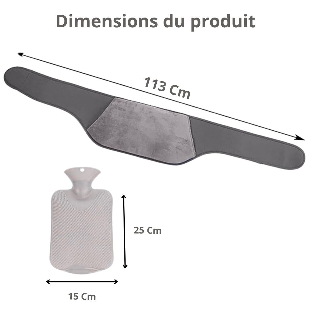 Ceinture et Bouillotte avec Tissu Doux - Gris