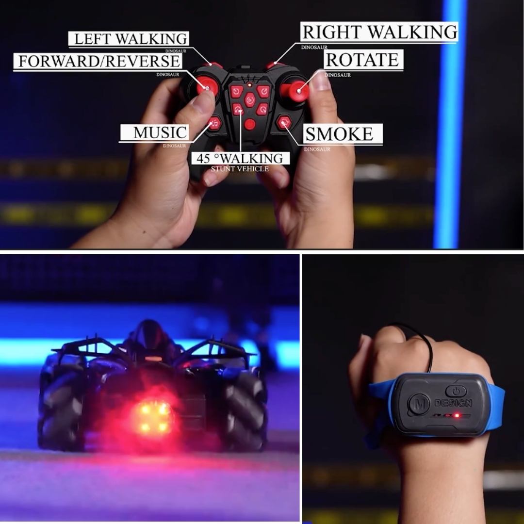 Voiture Télécommandée Racing & Drift avec Contrôle Gestuel Intelligent fumée et Mouvements 360° - Violet Édition Spéciale