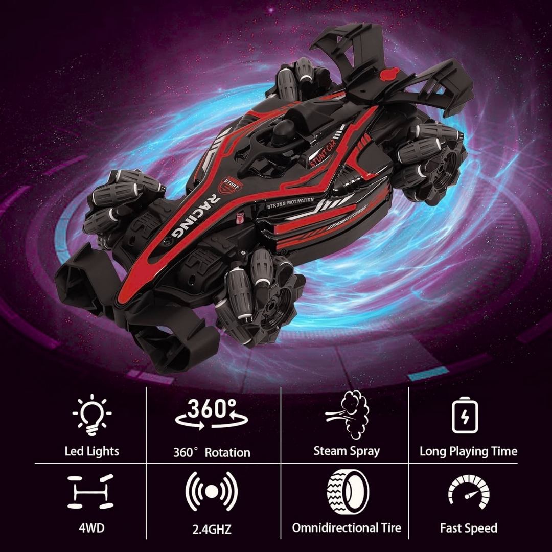 Voiture Télécommandée Racing & Drift avec Contrôle Gestuel Intelligent fumée et Mouvements 360° - Rouge Édition Spéciale