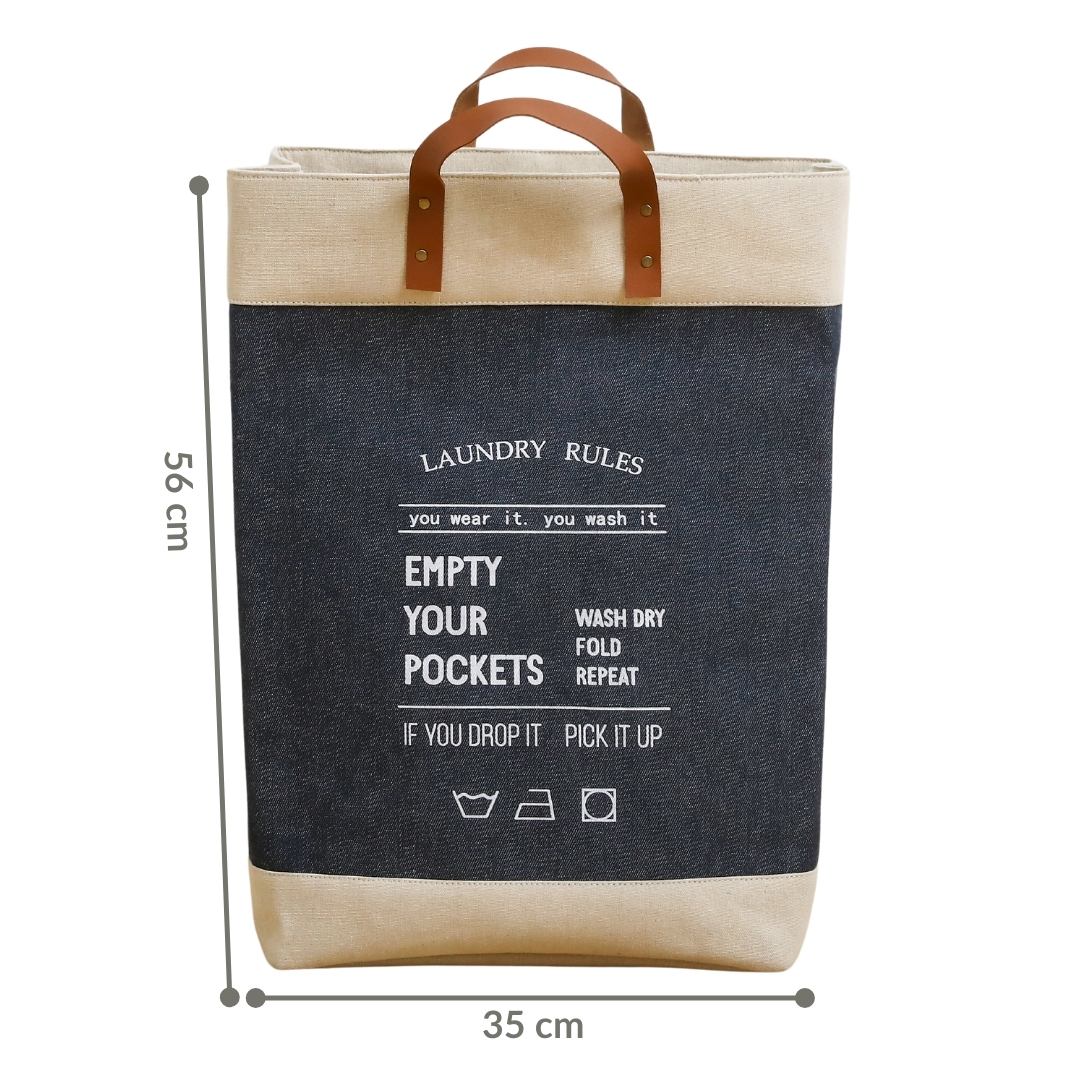 Panier Sac à Linge - Jeans Style (72L) 56x35x35cm