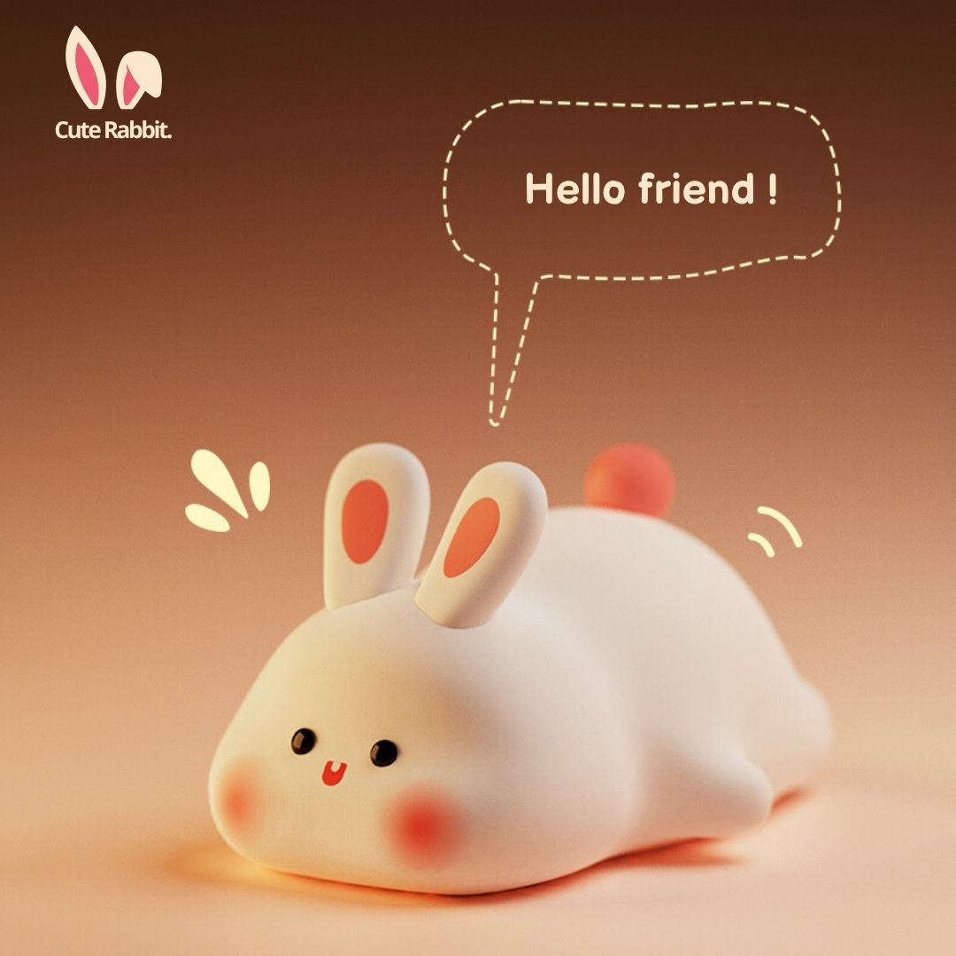 Veilleuse Tactile Rechargeable avec minuteur - Doux Lapin