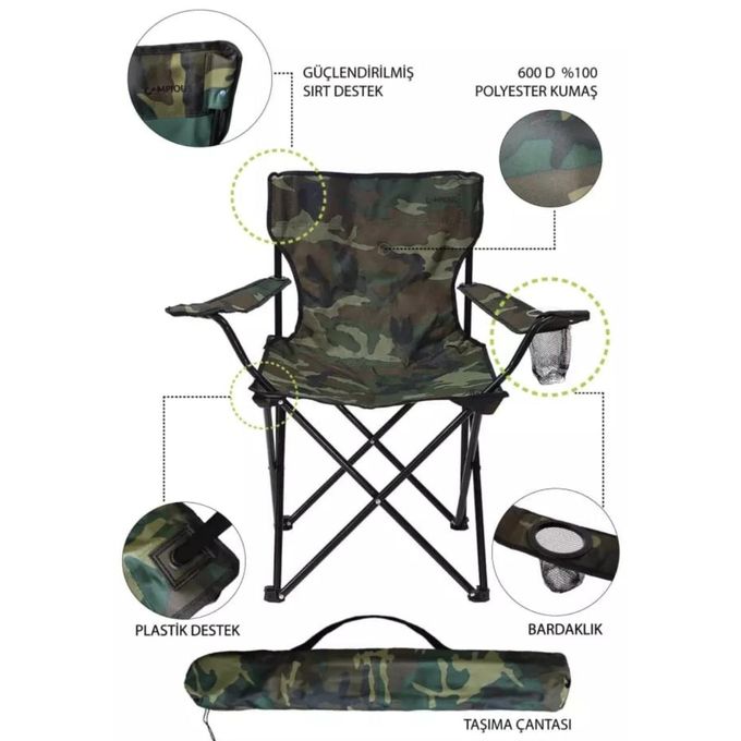 Chaise de plage militaire, camping