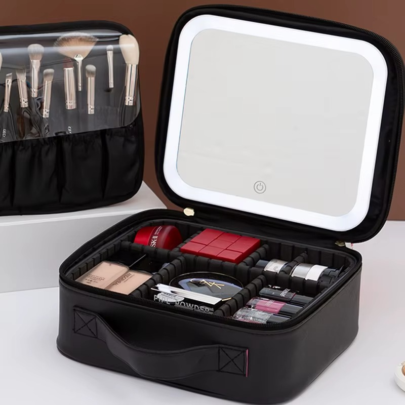 Trousse Cosmétique Élégante avec Miroir LED