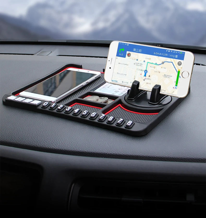 Support de téléphone de Voiture 4 en 1 Tableau de Bord de Voiture Antidérapant