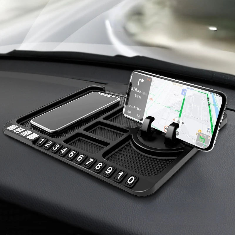 Support de téléphone de Voiture 4 en 1 Tableau de Bord de Voiture Antidérapant