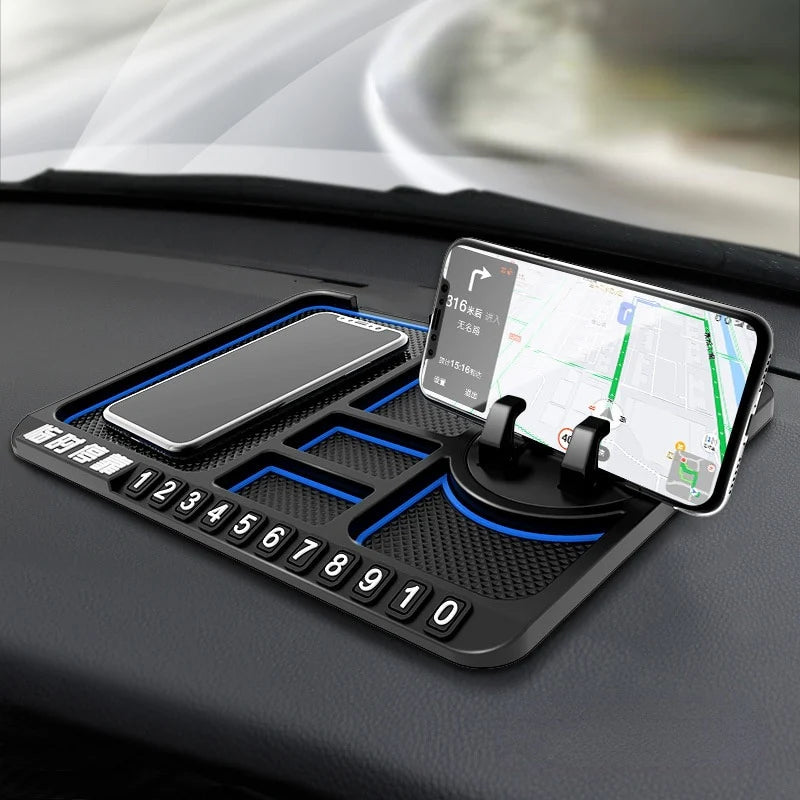 Support de téléphone de Voiture 4 en 1 Tableau de Bord de Voiture Antidérapant