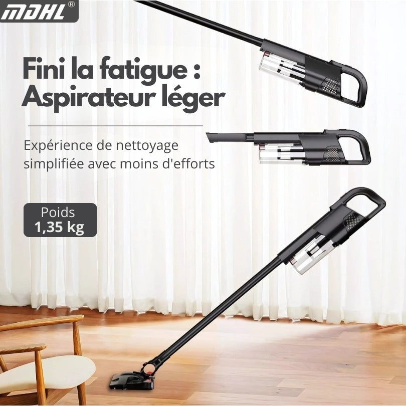 Aspirateur serpillère sans fil 4en1 AERO MAX Autonomie 8800 mAh 120w, 2 vitesses - MDHL
