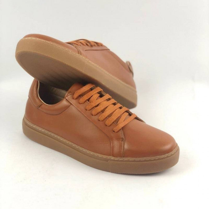 Sneakers en cuir Diego (Marron) - Hommes
