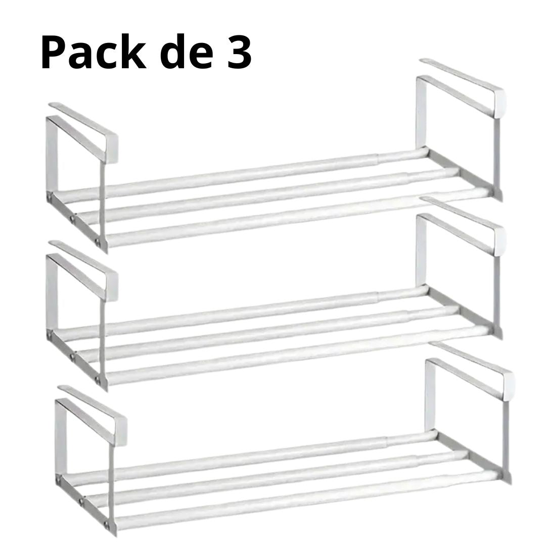 Organisateur d'étagères extensible pour chaussures, cuisine, sdb, livres etc