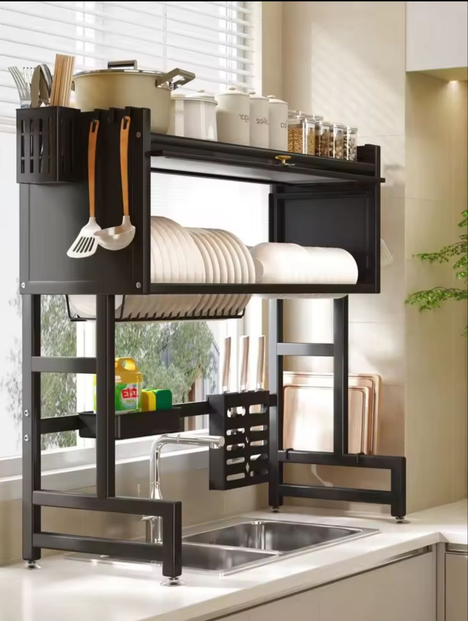 Égouttoir Surélevé Grande Capacité – Cuisine Propre et Ordonnée
