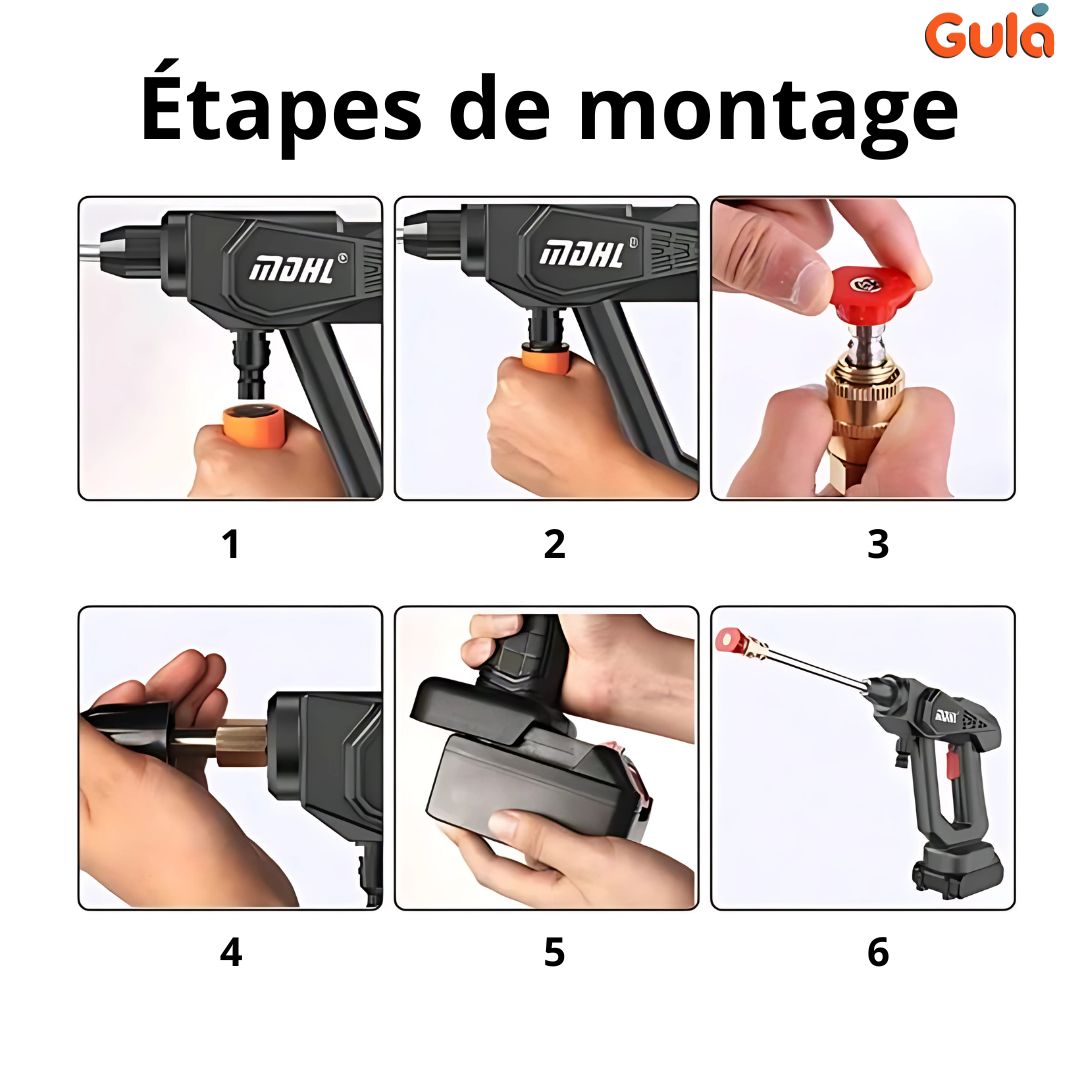 Pistolet de Lavage Haute Pression Sans Fil – Modèle 8107 - MDHL