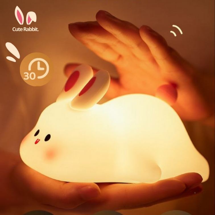 Veilleuse Tactile Rechargeable avec minuteur - Doux Lapin