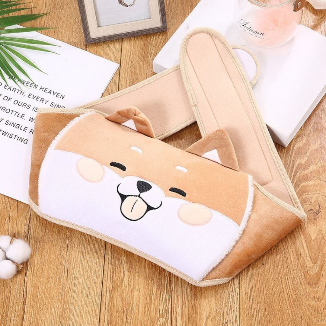 Ceinture Peluche Tissu Doux avec Bouillotte - Chien