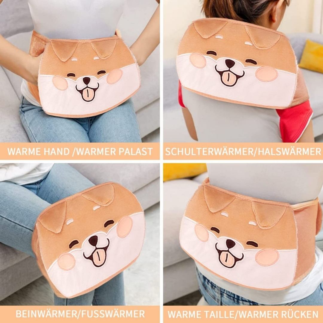 Ceinture Peluche Tissu Doux avec Bouillotte - Chien