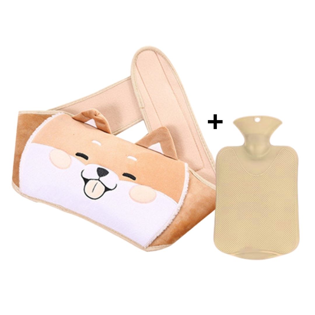 Ceinture Peluche Tissu Doux avec Bouillotte - Chien