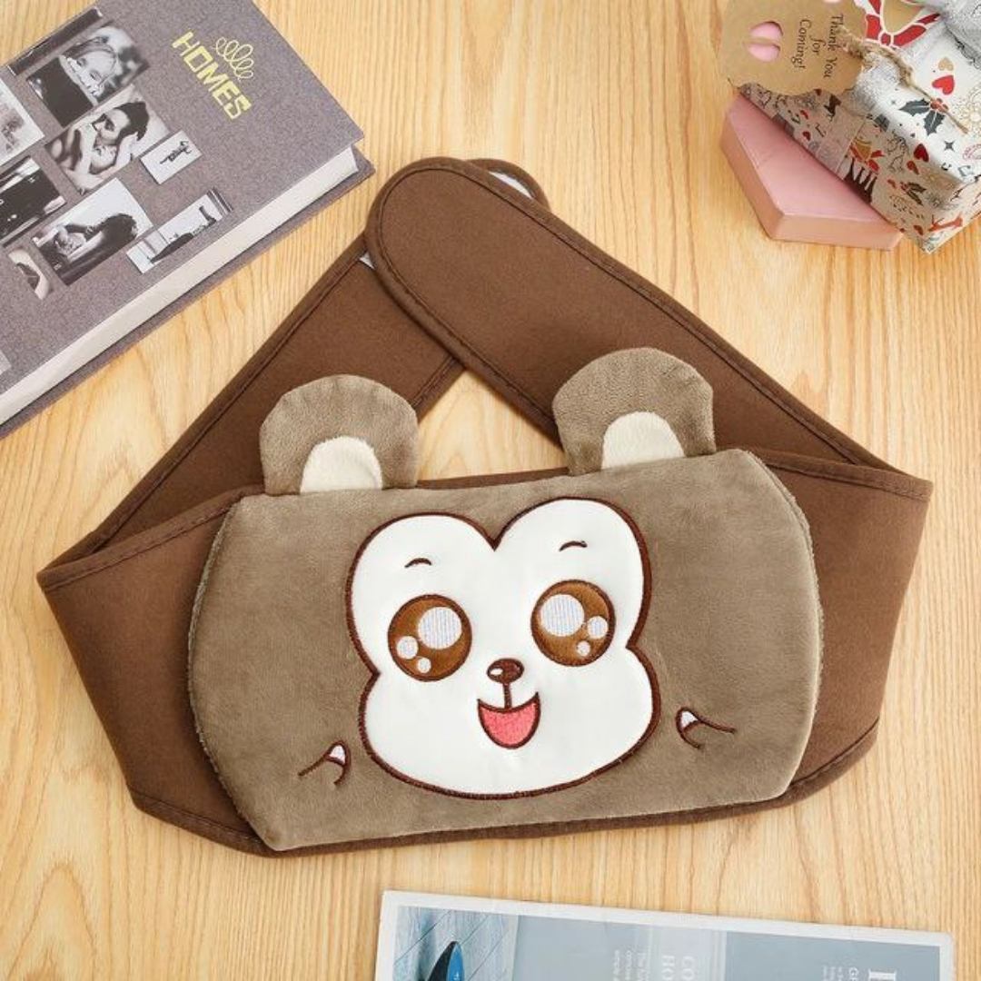 Ceinture Peluche Tissu Doux avec Bouillotte - Chaton