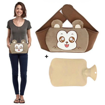 Ceinture Peluche Tissu Doux avec Bouillotte - Chaton