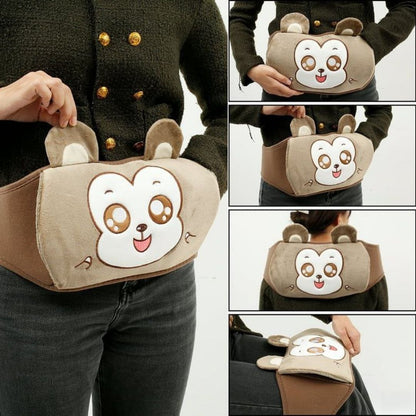 Ceinture Peluche Tissu Doux avec Bouillotte - Chaton