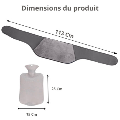 Ceinture et Bouillotte avec Tissu Doux - Gris