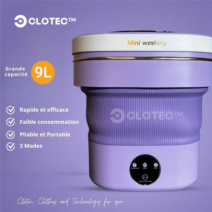 Machine à Laver Pliable Portable 9L (Violet) - Clotec