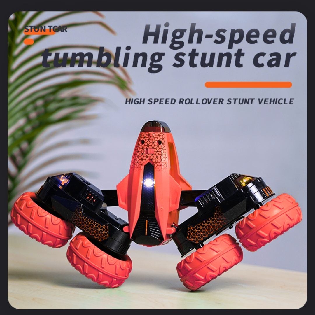 Voiture télécommandée tout-terrain Flip et Toupie Stunt - Rouge & Verte