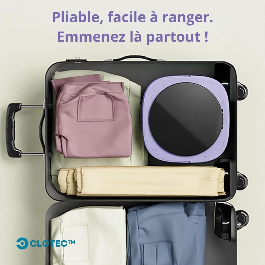 Machine à Laver Pliable Portable 9L (Violet) - Clotec
