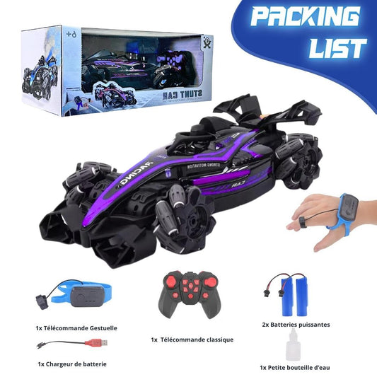 Voiture Télécommandée Racing & Drift avec Contrôle Gestuel Intelligent fumée et Mouvements 360° - Violet Édition Spéciale