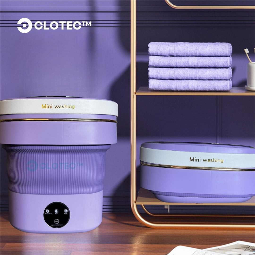 Machine à Laver Pliable Portable 9L (Violet) - Clotec