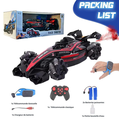 Voiture Télécommandée Racing & Drift avec Contrôle Gestuel Intelligent fumée et Mouvements 360° - Rouge Édition Spéciale