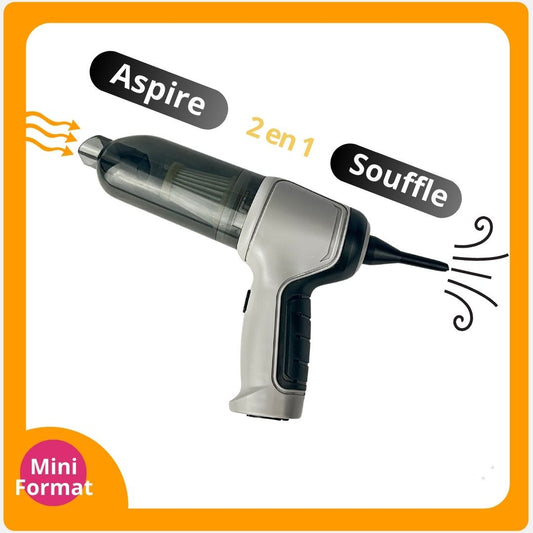 Mini Aspirateur Gonfleur portable 2en1 - 50w Autonomie 4000mAh (+30min)