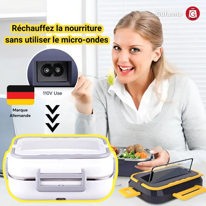 Lunch Box Isotherme électrique en Inox (prise murale + prise voiture)