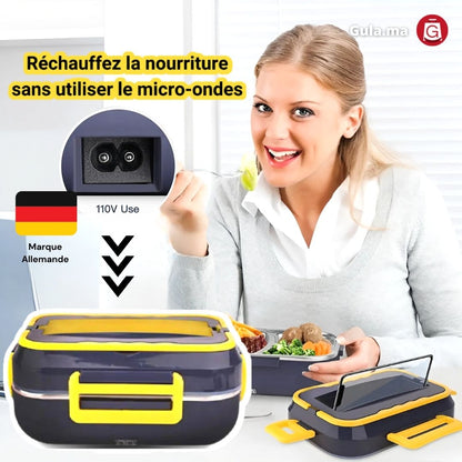 Lunch Box Isotherme électrique en Inox (prise murale + prise voiture)