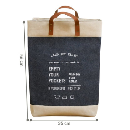 Panier Sac à Linge  - Jeans Style (72L) 56x35x35cm