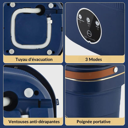 Machine à Laver Pliable Portable 9L (Bleu) - Clotec