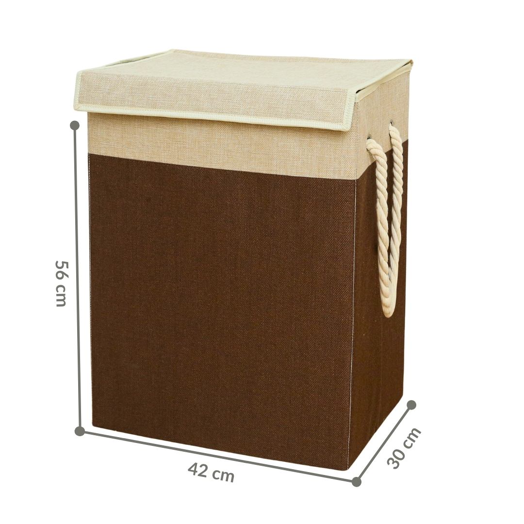 Panier Sac à Linge BALI (Beige) 80L avec Cordes en coton 56x42x30cm