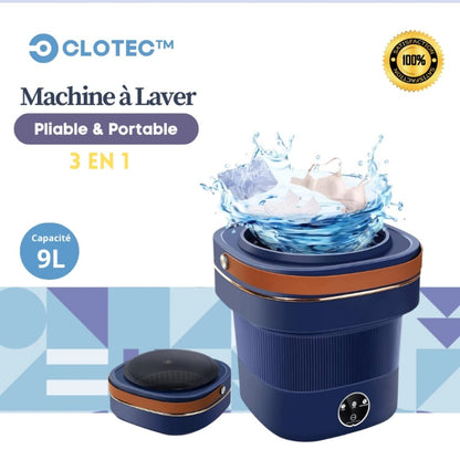 Machine à Laver Pliable Portable 9L (Bleu) - Clotec