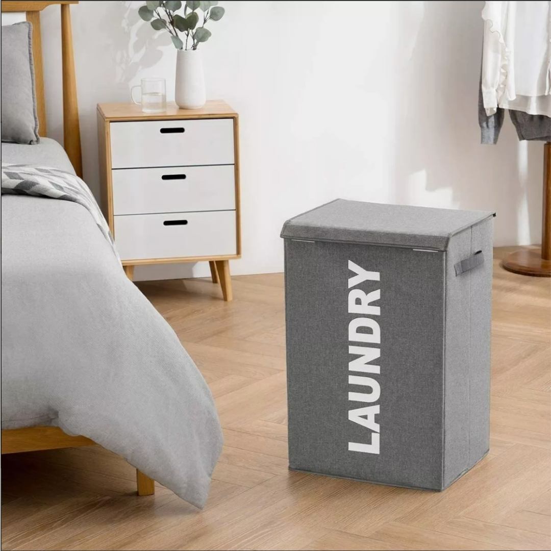 Panier Sac à Linge - Laundry 72L (Gris) 53x33x33cm