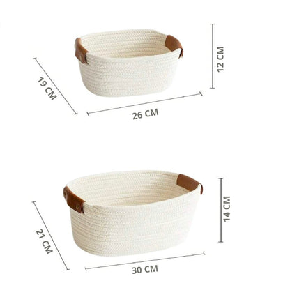 Sets de 2 et 3 Paniers de Rangement Boho - Blanc Cassé
