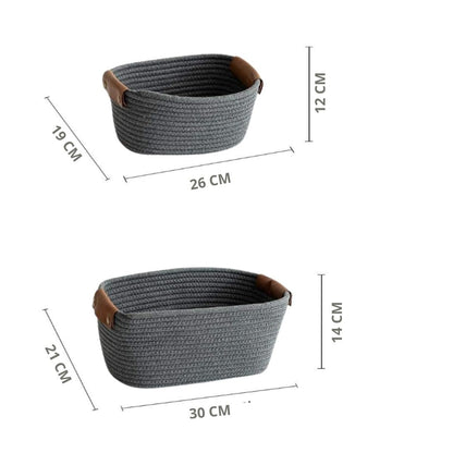 Sets de 2 et 3 Paniers de Rangement Boho - Gris