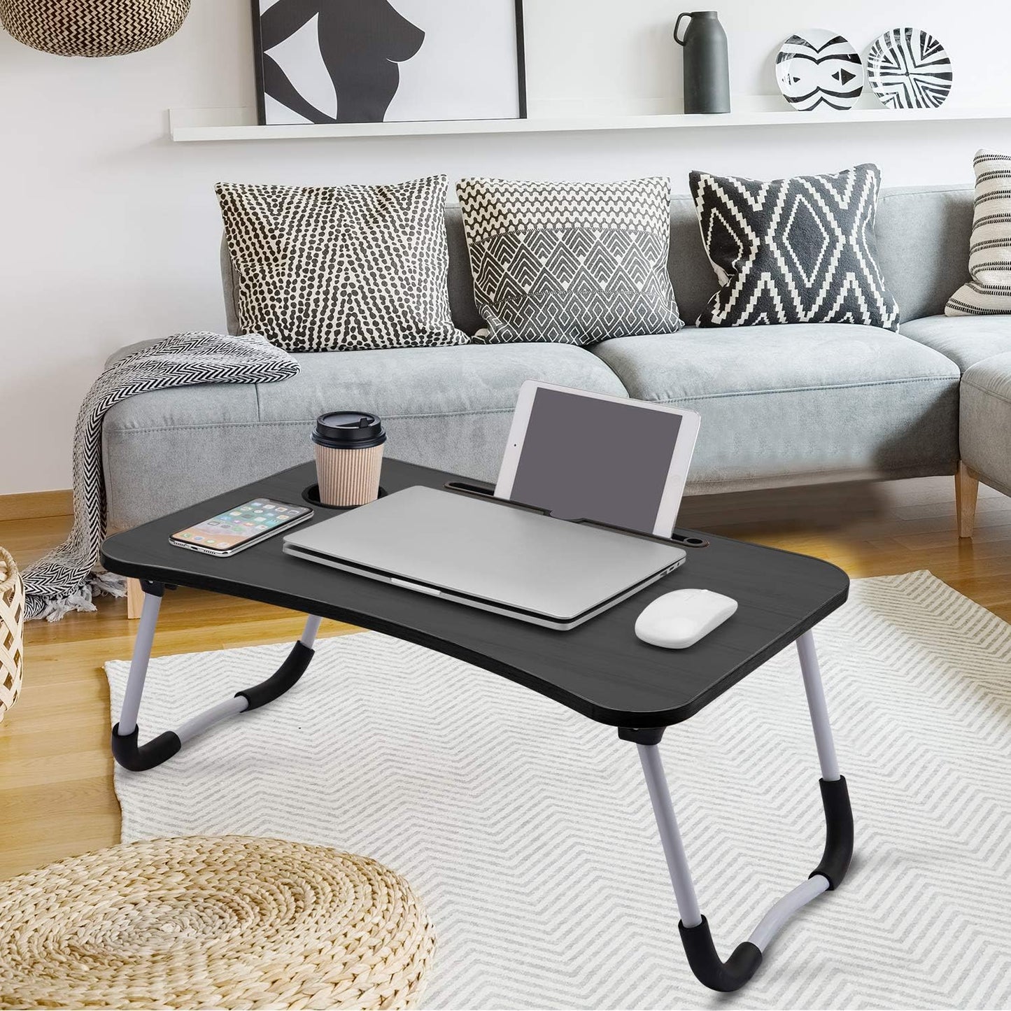 Table d'ordinateur portable et pliable multifonctionnelle