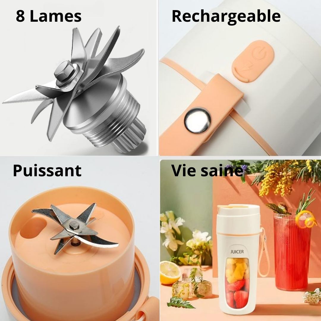 Mini Mixeur Portable 8 lames rechargeable