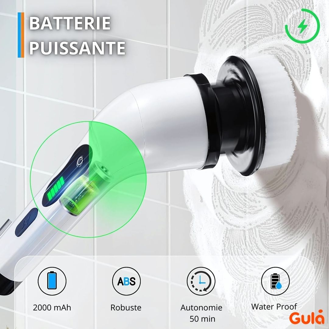 Brosse Électrique de Nettoyage Sans Fil - 3 Têtes Interchangeables