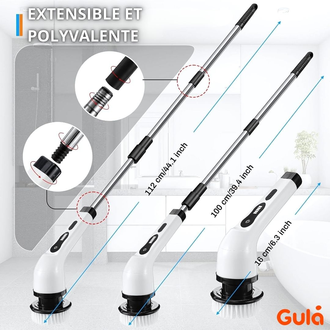 Brosse Électrique de Nettoyage Sans Fil - 3 Têtes Interchangeables