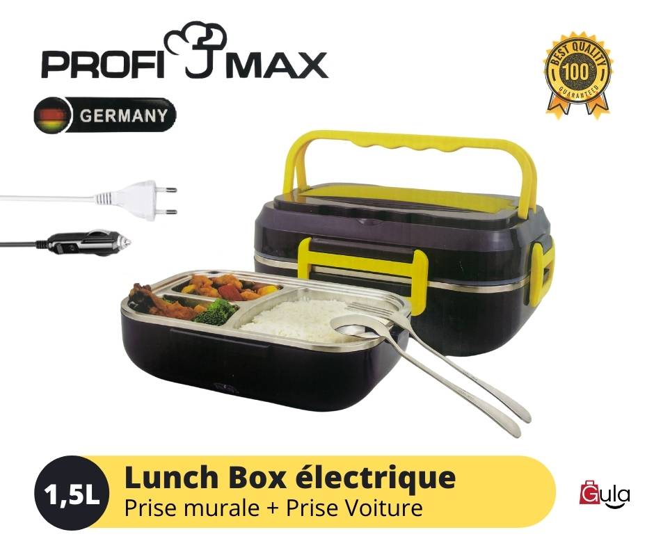 Lunch Box Isotherme électrique en Inox (prise murale + prise voiture)