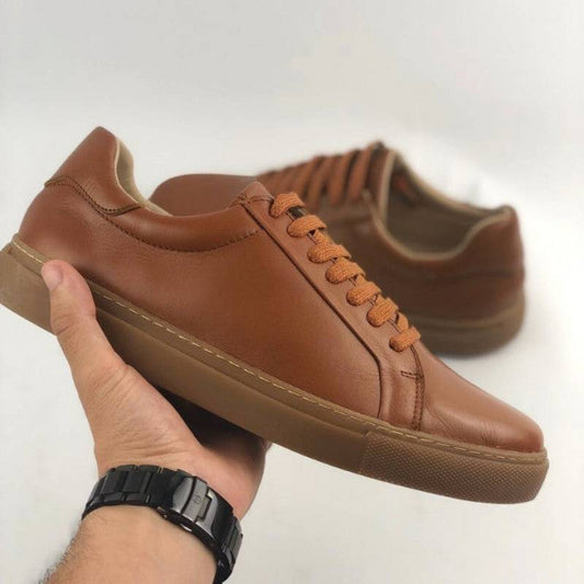 Sneakers en cuir Diego (Marron) - Hommes