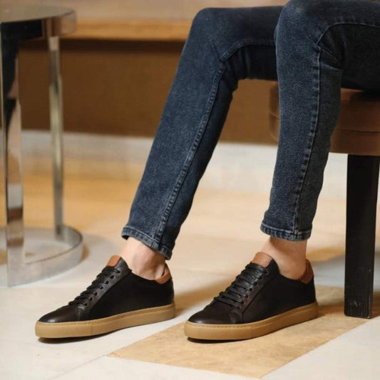 Sneakers en cuir Diego (Noir) - Hommes