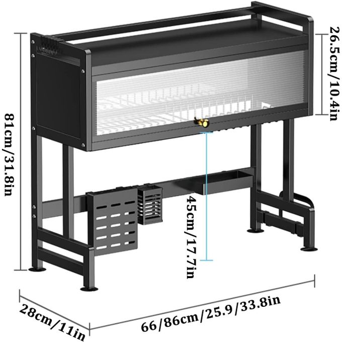Égouttoir à Vaisselle au-Dessus de l'évier à 3 Niveaux en Acier Inoxydable (86cm)